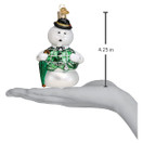 Old World Christmas Sam The Snowman Glass Blown Ornament for Christmas Tree. 
