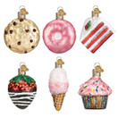 Old World Christmas Glass Blown Ornaments for Christmas Tree, Mini Dessert Set