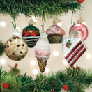 Old World Christmas Glass Blown Ornaments for Christmas Tree, Mini Dessert Set