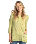 Jess & Jane Light French Terry Patch Pocket Tunic - LT1 | X-Large, Calypso Citrus