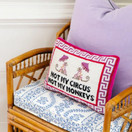 FURBISH Needlepoint Decorative Throw Pillow - Not My Circus Not My Monkeys, Small Embroidered Accent Pillow for Bed, Chair, Couch, Sofa, Handmade, Aesthetic Room Decor - 10" x 14"