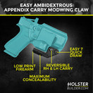 Modwing Holster Claw - Standard Concealment Wing for IWB Holster - Gen 2 Concealed Carry Reversible Standard Bearing with Mounting Holes - Kydex Holster Claw with Hardware Kit