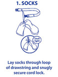 Laundry Loop with Sock Snare, Premium Red Laundering Strap