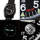 BERTUCCI A-3PS Solar Field Watch | Optic White Dial/Black Case | Nylon Band | Black