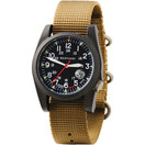 BERTUCCI A-3PS Solar Field Watch | Optic White Dial/Black Case | Nylon Band - Khaki