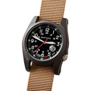 BERTUCCI A-3PS Solar Field Watch | Optic White Dial/Black Case | Nylon Band - Khaki
