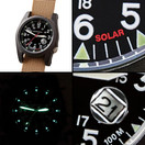 BERTUCCI A-3PS Solar Field Watch | Optic White Dial/Black Case | Nylon Band - Khaki