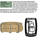 BERTUCCI A-3PS Solar Field Watch | Optic White Dial/Black Case | Nylon Band - Khaki