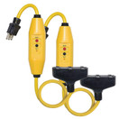 Tower Manufacturing 30438024 Auto-Reset 15 AMP Inline GFCI Triple Tap Cord, 2 Feet, Yellow - [2 PACK]
