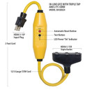 Tower Manufacturing 30438024 Auto-Reset 15 AMP Inline GFCI Triple Tap Cord, 2 Feet, Yellow - [2 PACK]