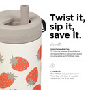 KLEAN KANTEEN Tkwide Bottle with Cap Strawberries 12 Ounce, 1 EA