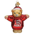 Old World Christmas I Love You More Bear Glass Blown Ornament for Christmas Tree