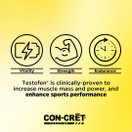 CON-CRET®+ Test, CON-CRET® Patented Creatine HCl Now with Testofen®, Boost Testosterone Levels - 60 Capsules