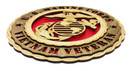 Custom Laser Accents Vietnam Veteran Military Decorative Custom Laser Crafted Three Dimensional Wooden Wall Plaque with Stand - Armed Forces Marines (Officially Licensed)