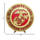 Custom Laser Accents Vietnam Veteran Military Decorative Custom Laser Crafted Three Dimensional Wooden Wall Plaque with Stand - Armed Forces Marines (Officially Licensed)