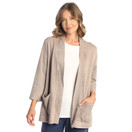 Jess & Jane Mineral Washed French Terry Kimono Jacket - M95 | 2X, Slate
