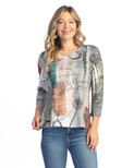 Jess & Jane Burnout Hi-Low Tunic Top - AJ3 | 3X, Sonnet
