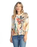 Jess & Jane Burnout Hi-Low Tunic Top - AJ3 | 3X, Sola