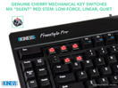 KINESIS USB-A Freestyle Pro Quiet Ergonomic Split Mechanical Keyboard | Cherry MX Silent Red Switches | Silent Linear Red Switches