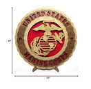 USMC United States Marine Corps Military Armed Forces Decorative Laser Crafted Three Dimensional Wooden Wall Plaque with Stand