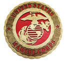 USMC United States Marine Corps Military Armed Forces Decorative Laser Crafted Three Dimensional Wooden Wall Plaque with Stand