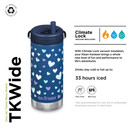 KLEAN KANTEEN Tkwide Navy Hearts Twist Cap with Insulated Bottle 12oz, 1 EA | Navy Hearts
