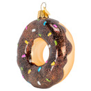 Old World Christmas Chocolate Frosted Donut Glass Blown Ornament for Christmas Tree