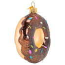 Old World Christmas Chocolate Frosted Donut Glass Blown Ornament for Christmas Tree | Chocolate Frosted Donut