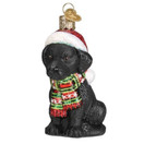Old World Christmas Holiday Black Labrador Puppy Glass Blown Christmas Tree Ornament.