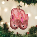 Old World Christmas Bunny Slippers Glass Blown Ornaments for Christmas Tree