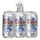Old World Christmas Coors Light Six Pack Glass Blown Ornament for Christmas Tree