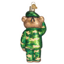 Old World Christmas Army Glass Blown Ornaments for Christmas Tree Bear