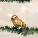 Old World Christmas 18067 Glass Blown Ornaments for Christmas Tree Pygmy Owl, Brown, White
