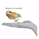 Old World Christmas 18067 Glass Blown Ornaments for Christmas Tree Pygmy Owl, Brown, White
