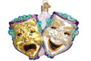 Old World Christmas Ornaments:Comedy and Tragedy Glass Blown Ornaments for Christmas Tree, Comedy and Tragedy
