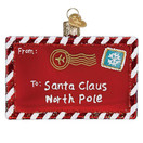 Old World Christmas Letter to Santa Glass Blown Ornaments for Christmas Tree.