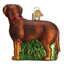 Old World Christmas 12508 Dog Collection Glass Blown Ornaments for Christmas Tree Standing , Chocolate Lab