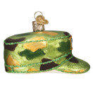 Old World Christmas Army Cap Ornament, Green