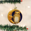 Old World Christmas Ornaments: Halloween Decorations Glass Blown Ornaments for Christmas Tree, Owl in Moon, 3¾" (26064)