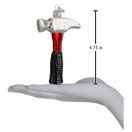 Old World Christmas Contractor Tools Glass Blown Ornaments for Christmas Tree Claw Hammer | 4.5 In. H X 1.0 In. W X 2.75 In. D, Claw Hammer