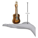 Old World Christmas 38010 Musical Instruments Glass Blown Ornaments for Christmas Tree Guitar - Glitter Brown 