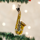 Old World Christmas Musical Instruments Glass Blown Ornaments for Christmas Tree Saxophone 4.75 x 1.25 | Saxophone