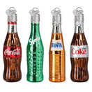 Old World Christmas Ornaments Coca-Cola Mini Beverage Set Glass Blown Ornaments for Christmas Tree