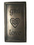 Wild Goose Studios Irish Plaque Love and Gra Celtic Heart Resin Cast Coated in Bronze 5 1/2 Inches Tall by 3 Inches Wide Wall Decor Ready To Hang Made in Ireland