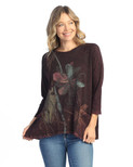 Jess & Jane Women's Coloring Mineral Washed Patch Pocket Cotton Tunic | 2X, Field Notes Wine