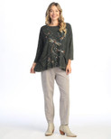 Jess & Jane Women's Coloring Mineral Washed Patch Pocket Cotton Tunic | Small, Fairy Duet Forest