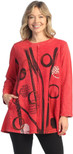 Jess & Jane Women's Mineral Washed Cotton French Terry Top - M121, Staccato Scarlet XL