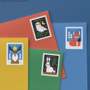 Winter Woodland Animals (2 Booklets of 20) Forever Postage Stamps (a Deer, Fox, Rabbit, and Owl) 2023 Scott #5822-5825 | 40 Stamps
