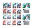USPS Snow Globes Forever Postage Stamps (A Snowman, Santa Claus Poised on a Chimney, a Majestic Deer, and a Christmas Tree) 2023 Scott #5816-5819 | 40 Stamps | 40 Stamps