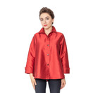IC Collection Button Front Blouse - 4442J | Small, Burgundy